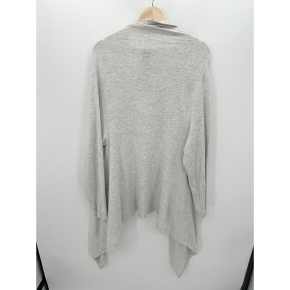 Mono B Women Gray Open Front Cardigan Sweater Long Asymmetrical Size 3XL NWT** - Picture 2 of 8
